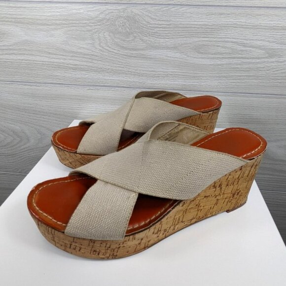 Taupe Solanz Cork Wedge 9.5 - Picture 4 of 11